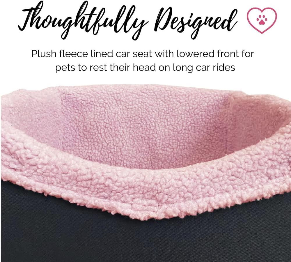 Large Cozy Boost- Blush Pink- Premium Quality Dog Car Booster Seat with Seat Belt Tether for Small to Medium Dogs, Puppies, and Pets Up to 25 Lbs (Blush Pink)