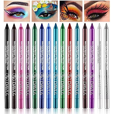 15 Colorful Eyeliner Pen Set, Eye Shadow Pencil, Pearl Eyeliner Kit Metallic Eyeliner Pencil Glitter Eyeliner for Women Eye&Lip Liner Professional Eye Makeup Set Colorful Eyeliner Eye Color Cover