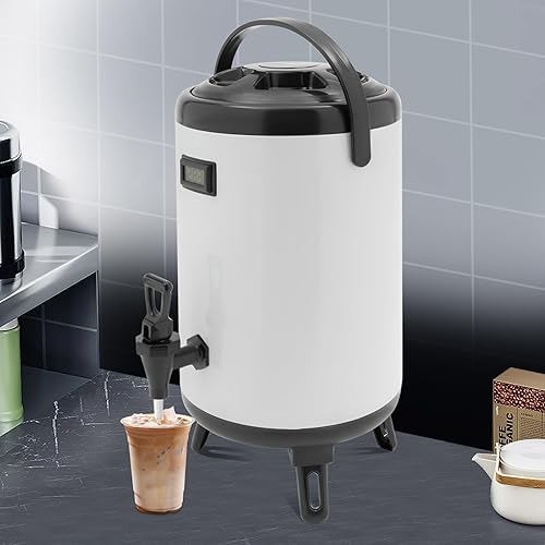Miniatura 4 de Dispensador de bebidas aislado, dispensador de bebidas frías y calientes de 10L2.64 galones con termómetro, dispensador de bebidas calientes de