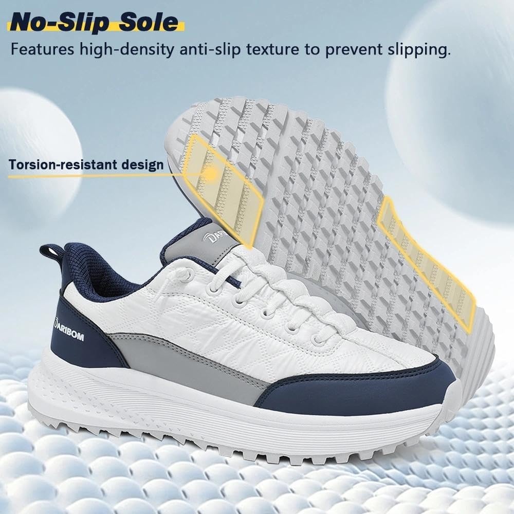 Golf Shoes Men Spikeless No-Slip Lightweight Quick Entry Heel Outdoor Sneakers