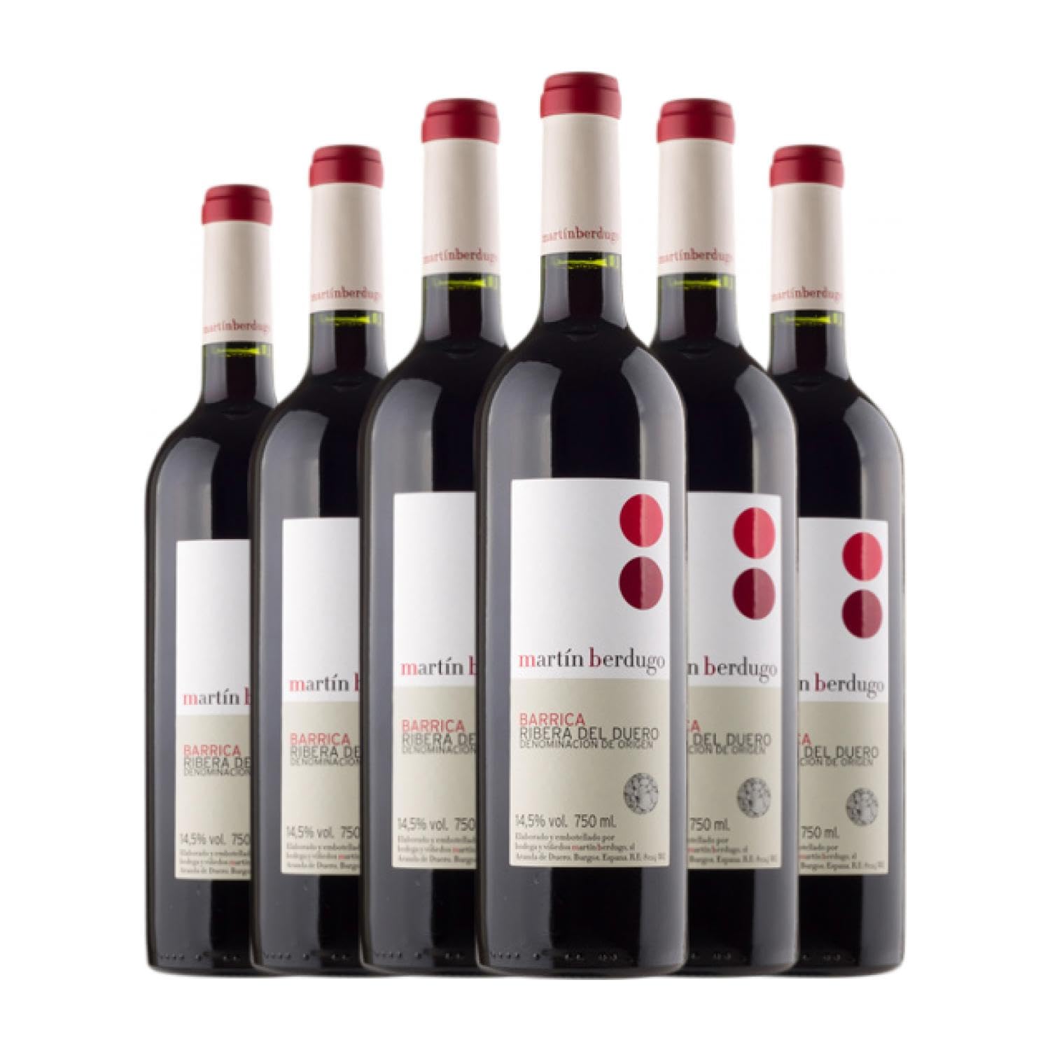 Martín Berdugo Barrica Tempranillo Ribera del Duero Medium Flasche 50 cl Rotwein (Karton mit 6 Medium Flasche von 50 cl)