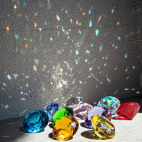 40Mm(1.5 In) Crystal Diamond Jewels Paperweight Table Decoration Party Favors Gift, Glass Paperweight, Pack Of 10 (Multicolor) #TOP1