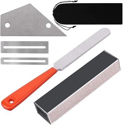 Vankcp 6Pcs Guitar Repair Tool Kit with Storage Bag, Including Guitar Fret Leveling Beam, Guitar Fret File, Fret Rocker, 2Pcs Fingerboard Guards for Guitar and Bass Repair, Clean, Polish