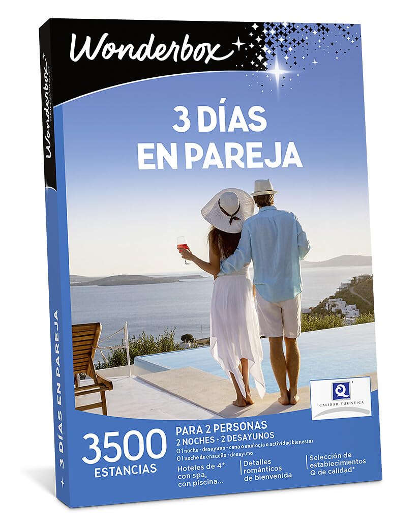 WONDERBOX - Caja Regalo - 3 días en Pareja - 2 Noches con desayunos para Disfrutar en Pareja Entre 3500 estancias en España y Europa