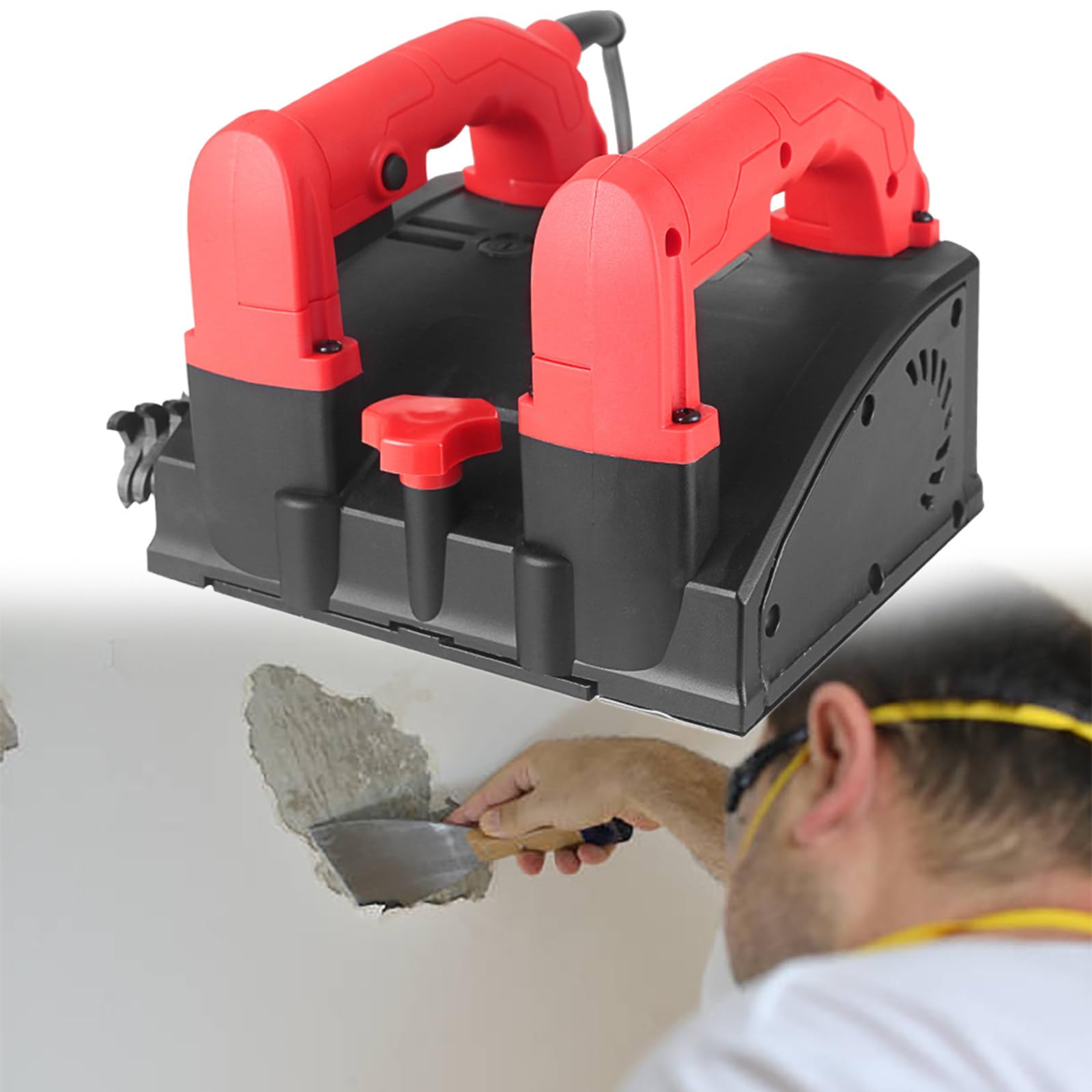 Elektryczna strugarka ścienna, ręczna, elektryczna, do strugania ścian, głębokość strugania 1-4 mm, do płyt gipsowo-kartonowych i tynku, z odkurzaczem