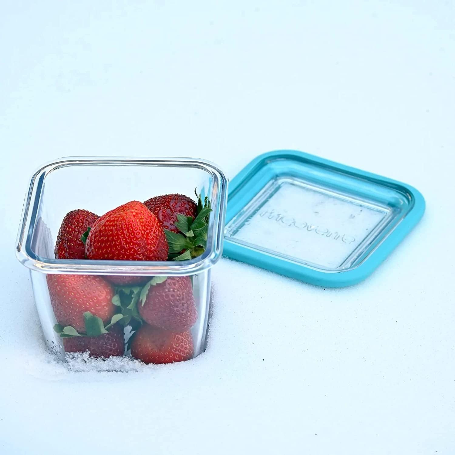 Bormioli Rocco Frigoverre Future - Recipiente cuadrado para almacenamiento de alimentos, hecho de vidrio duradero, apto para lavavajillas, fabricado en Italia