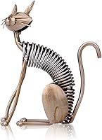 Tooarts Adorable Metal Cat Sculpture - Spiral Iron Art Statue for Home Decor, Shelves, Tables & Cat Lover Gifts