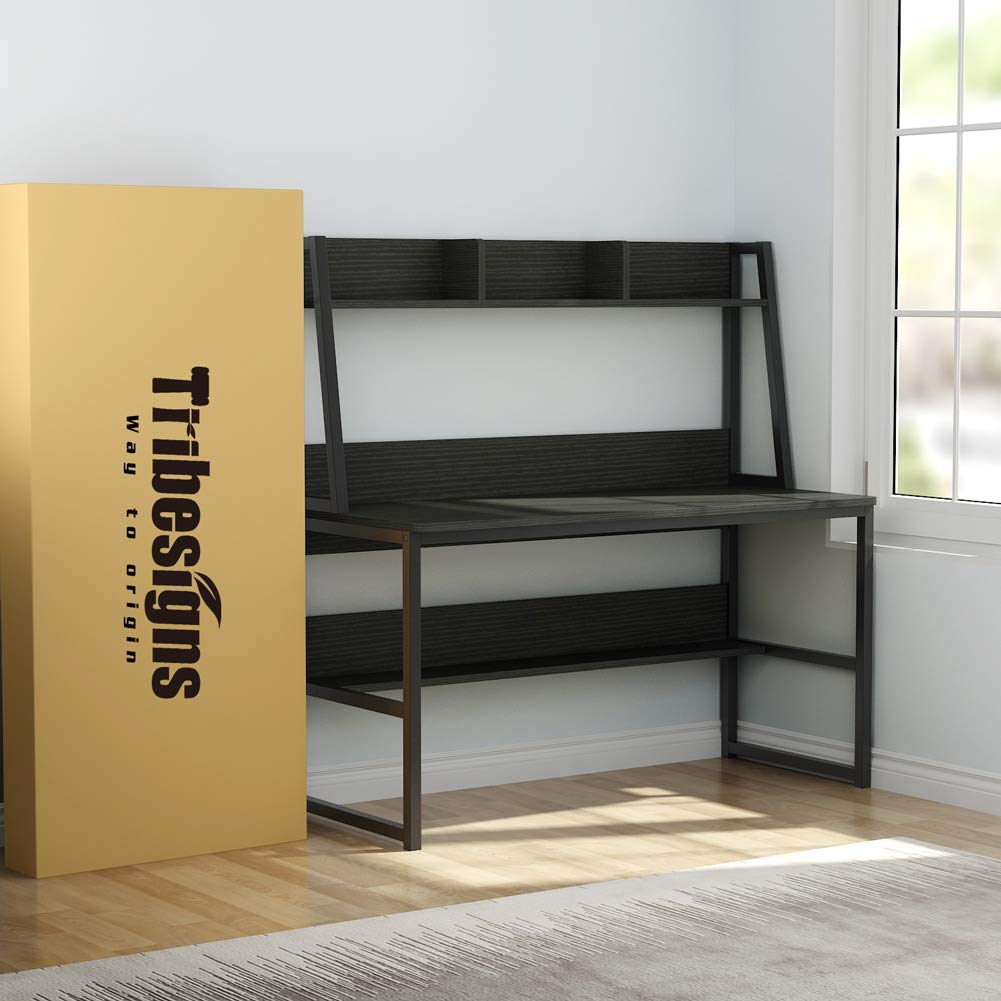 Tribesigns Computer Desk with Hutch and Bookshelf, 47 Inches Home