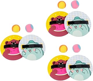 Toyvian 3 Sets Sticky Palm Racket Catch Ball Game Kids Sticky Toss Catch Ball Sticky Target Toy Kids Beach