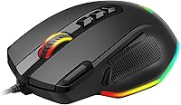 Vista 8 de Redragon Ratón para juegos con cable, mouse ergonómico retroiluminado RGB de hasta 8000 DPI, 11 botones programables y 7 modos retroiluminados