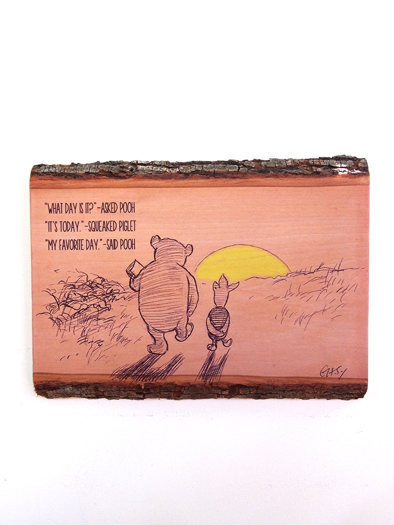 What Day Is It - Pooh - Inspirational Wooden Plaque