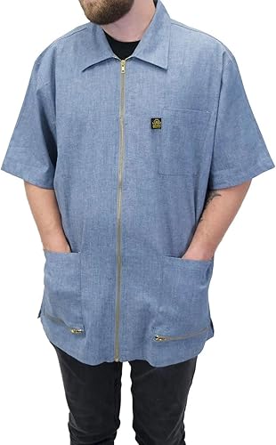 King Midas Empire Boroughs Barber Jacket - Aspecto único de peluquería - Ajuste cómodo, Azul