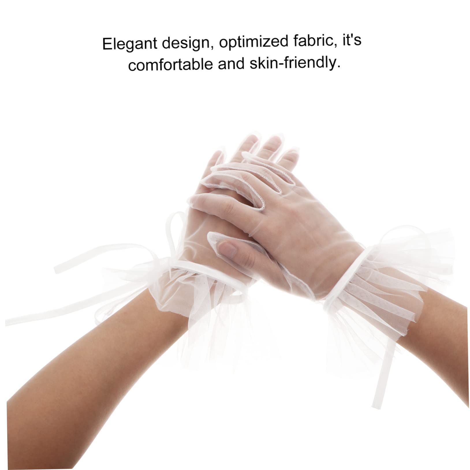 Guantes Accesorios de Novia Nupcial Velo Corto para Novia Paseo Vestido de Novia Vestido de Lujo Patas muñequeras Suministro de Boda
