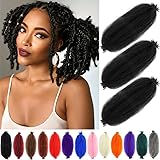 Marley Twist Braiding Hair 12 Inch 3 Packs, Springy Afro Twist Hair Pre Fluffed Spring Twist Hair Pre Separated Wrapping Hair for Soft Locs Hair Extensions (12 Inch (Pack of 3), 1B#)