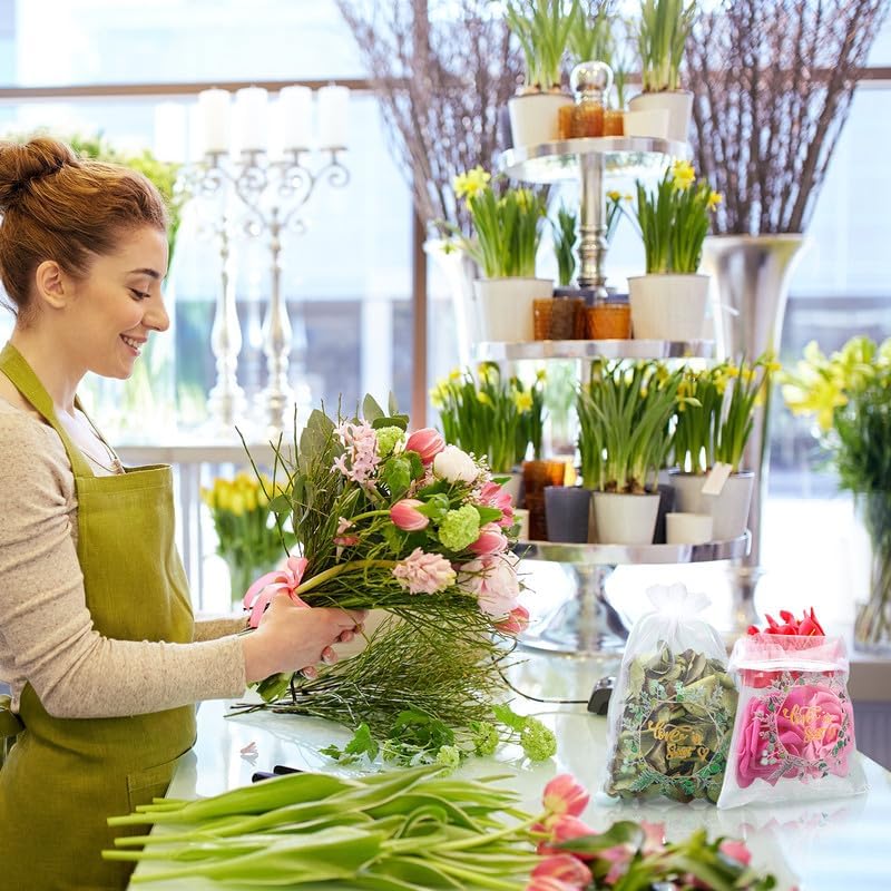 Miniatura 4 de Windyun 200 bolsas de organza Love Is Sweet para regalo de boda, 4 x 6 pulgadas, bolsas de regalo de dulces, pequeñas bolsas de malla de eucalipto