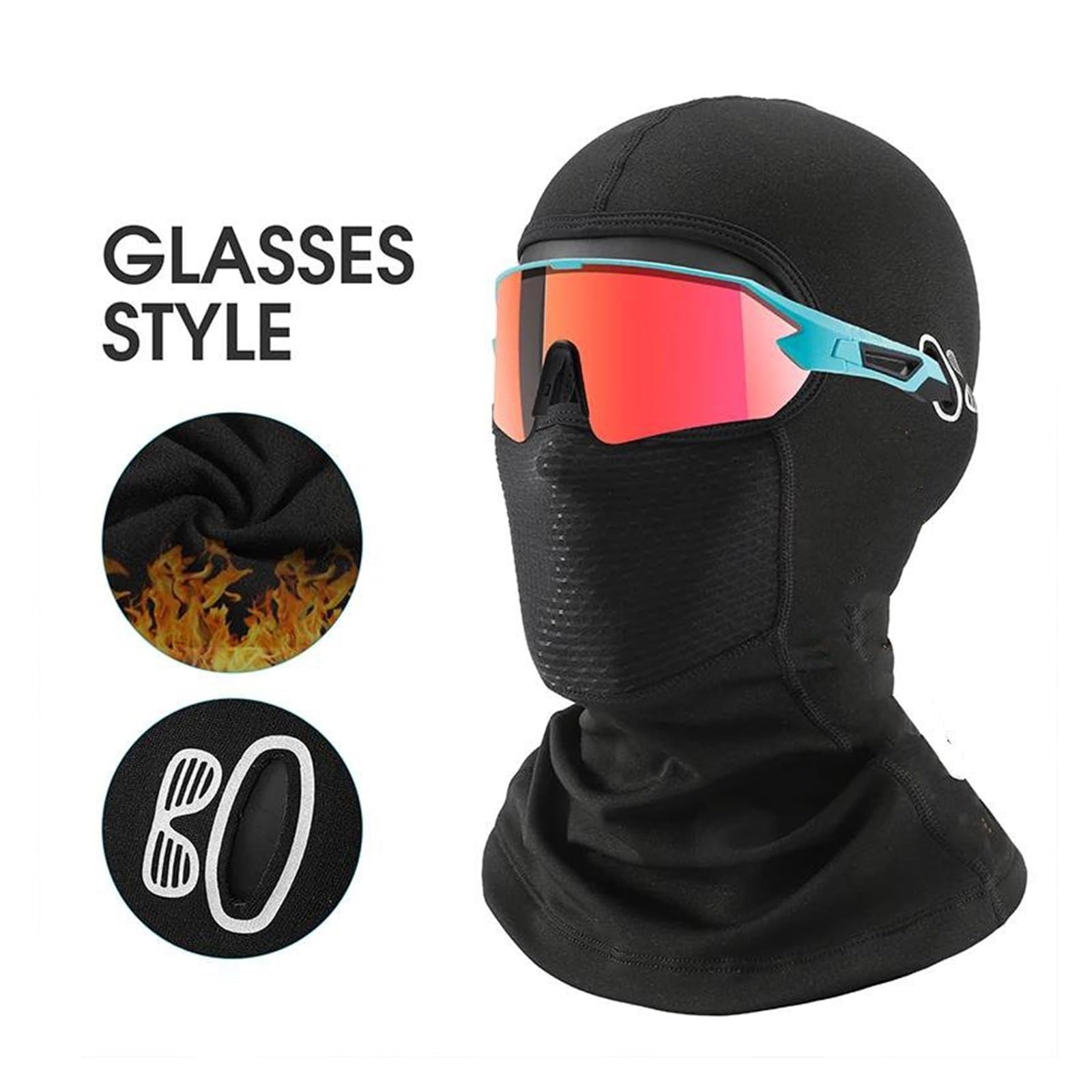 Montagne Moto Masque Facial Respirant Masque de maintien au chaud pour moto, casquette de cyclisme d'hiver, polaire coupe-vent, couvre-visage pour Ski, chapeau de casque de vtt, écharpe de sport respi