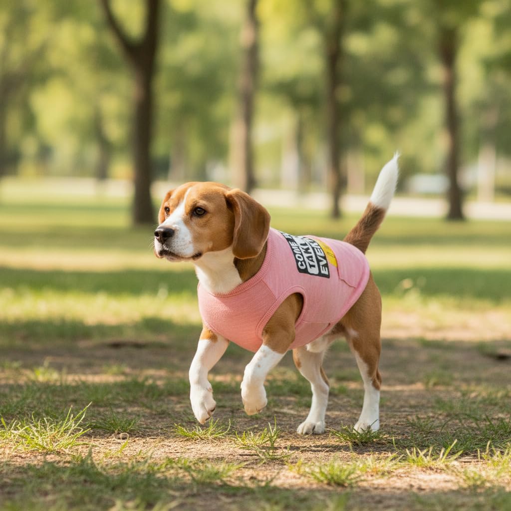 Gilet Chien en Coton, Style Décontracté, Rose, Rose, S | Matière en coton, Gilet sans manches, Sorties quotidiennes, Pour propriétaires chiens