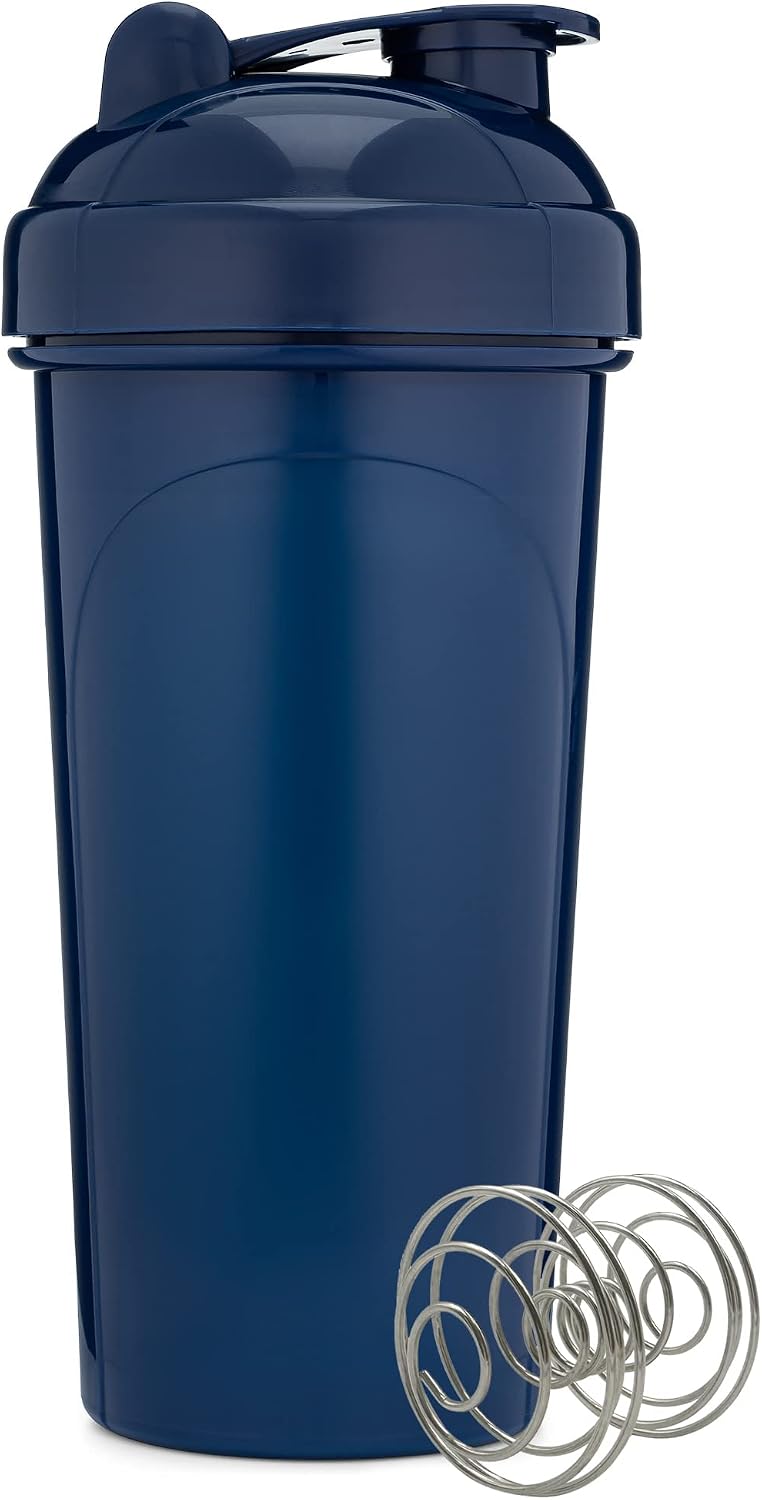 GOMOYO [2 Pack] 28-Ounce Shaker Bottle (Navy, White) | Protein Shaker Cup 2-Pack with Agitators | Protein Shaker Bottle Set is BPA Free and Dishwasher Safe