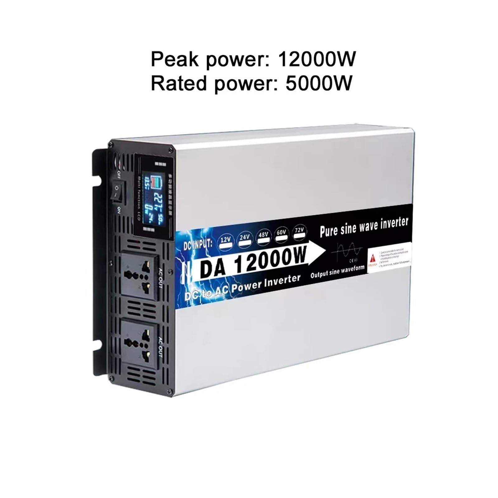 Invertitore Potenza Inverter A Onda Sinusoidale Pura Ad Alta Potenza 8000W 10000W 12000W 12V 220V 24V 48V 60V 72V Convertitore Solare Per Auto Fuori Rete Inverter(24V,120V(60Hz) Uni,12Kw Rem)