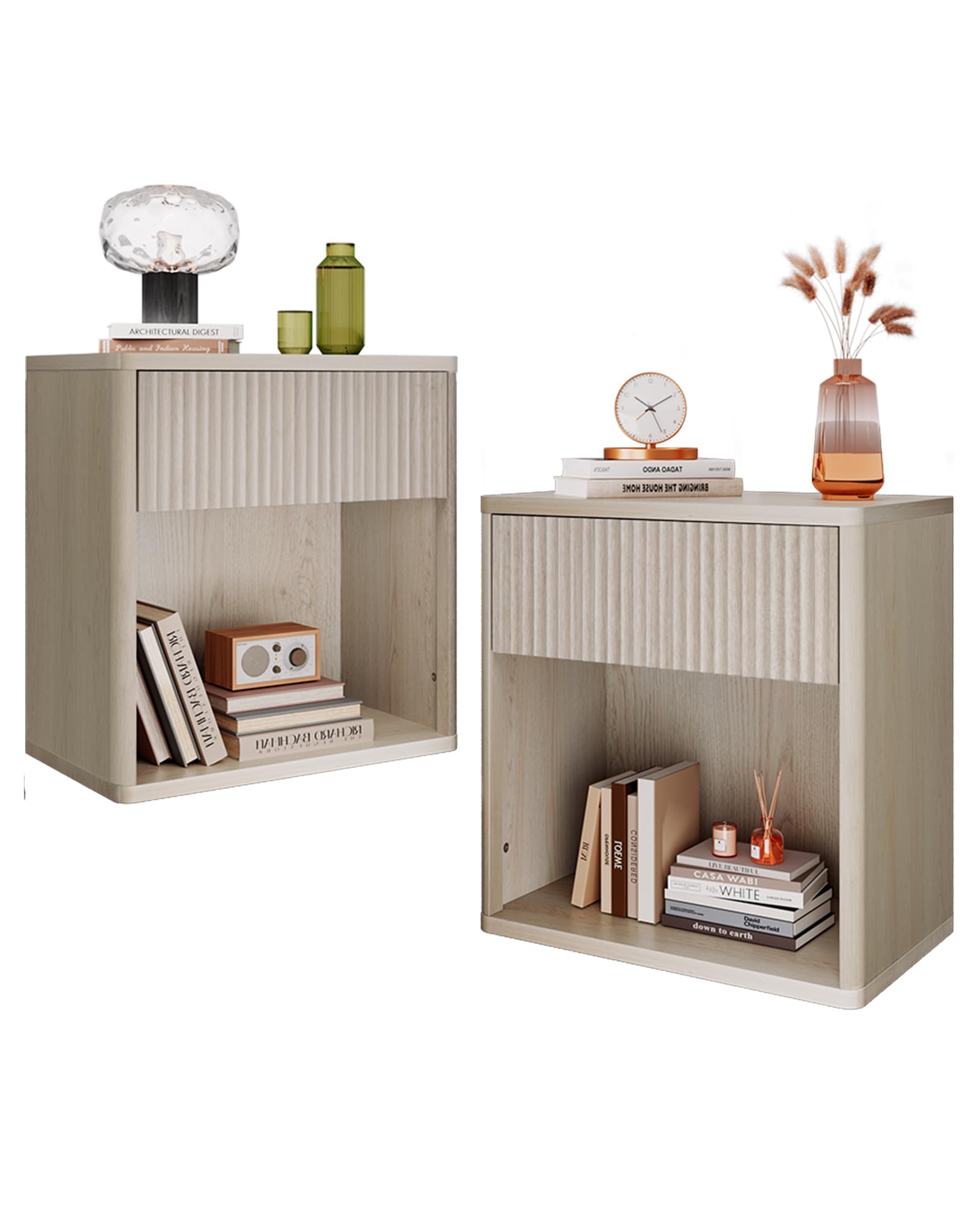 Amazon.com: WLIVE Night Stand Set of 2, Wood Nightstand Sets with