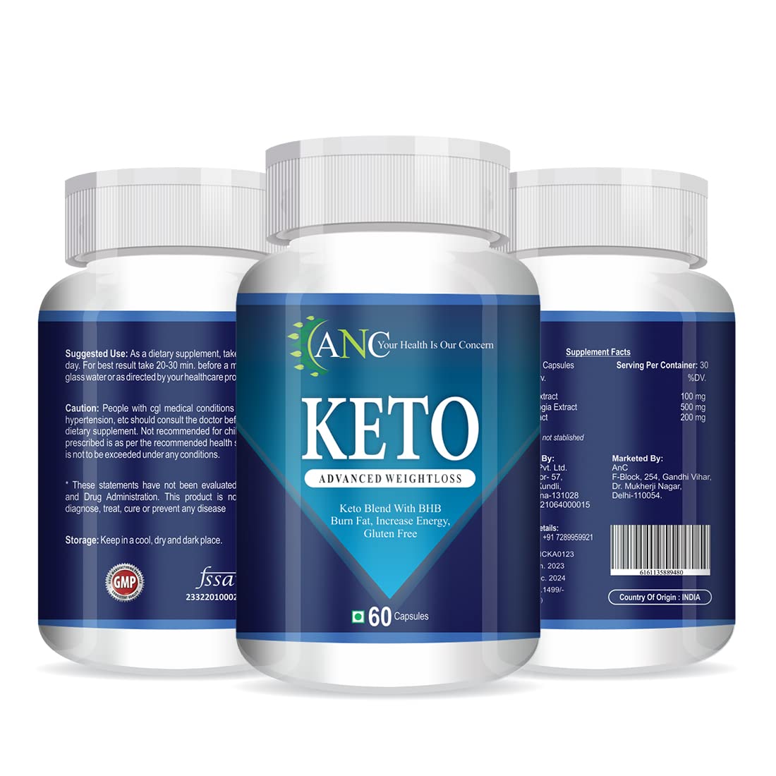 ANC Keto Advanced Weight Fat Burner Supplement with Green Coffee Extract & Garcinia Cambogia 60 Capsules Pack of 3 (B0BYXBTZVR) Amazon Price History, Amazon Price Tracker