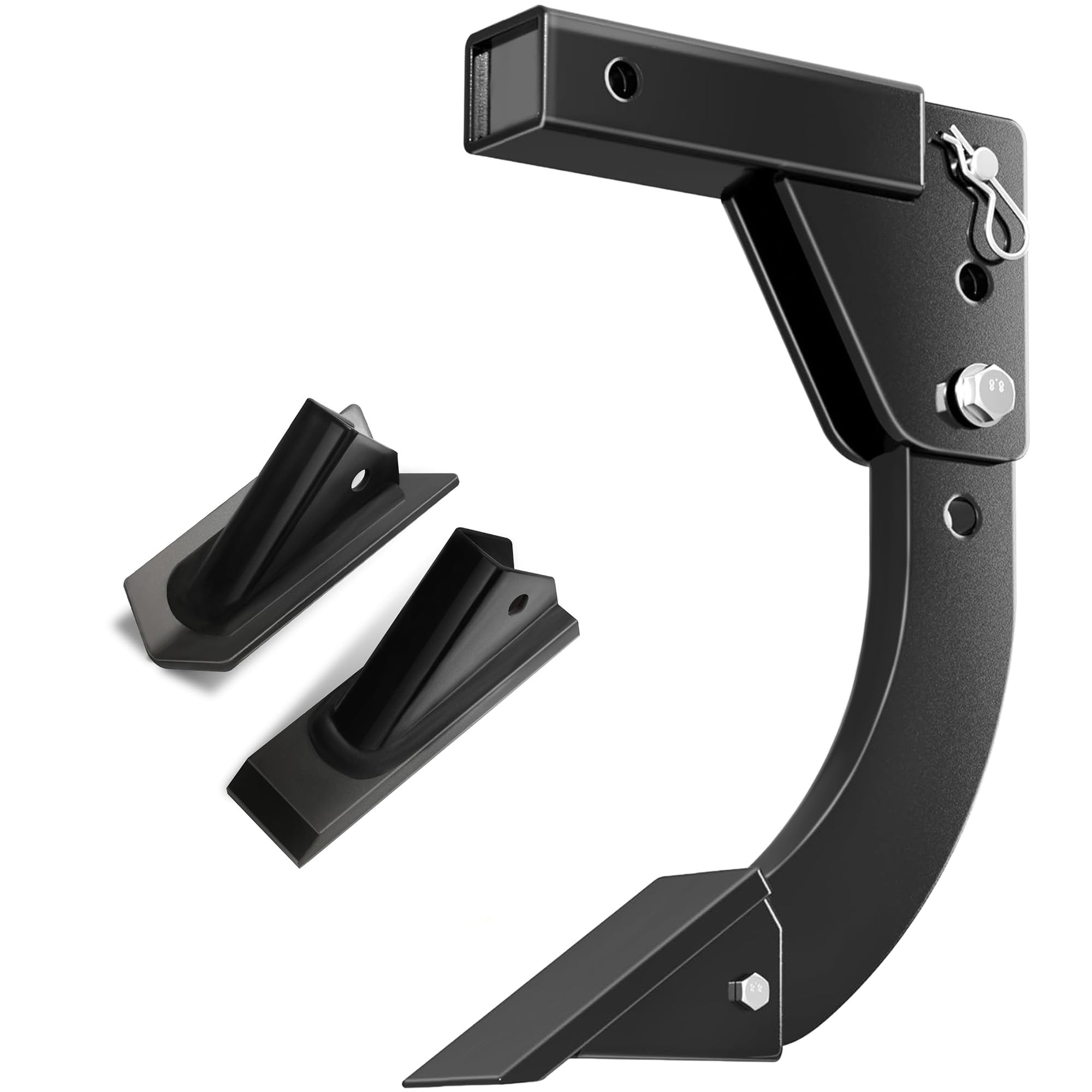 Hitch Mounted Trencher Fits 3 Point Hitch, Heavy Duty Subsoiler, Hitch Lawn Ripper for ATV/UTV Tractor, Updated Adjustable 16" Trenching Shank Plow, Thicken Trench Digger with 2pcs Replaceable Teeth