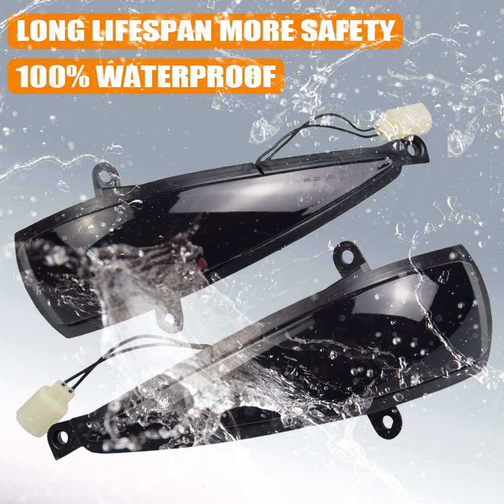 NSLUMO Indicatori Di Direzione A LED Per Honda Civic 2003-2005 E Accord 2003-2008 – Lenti Fumé, Ambra, Plug And Play