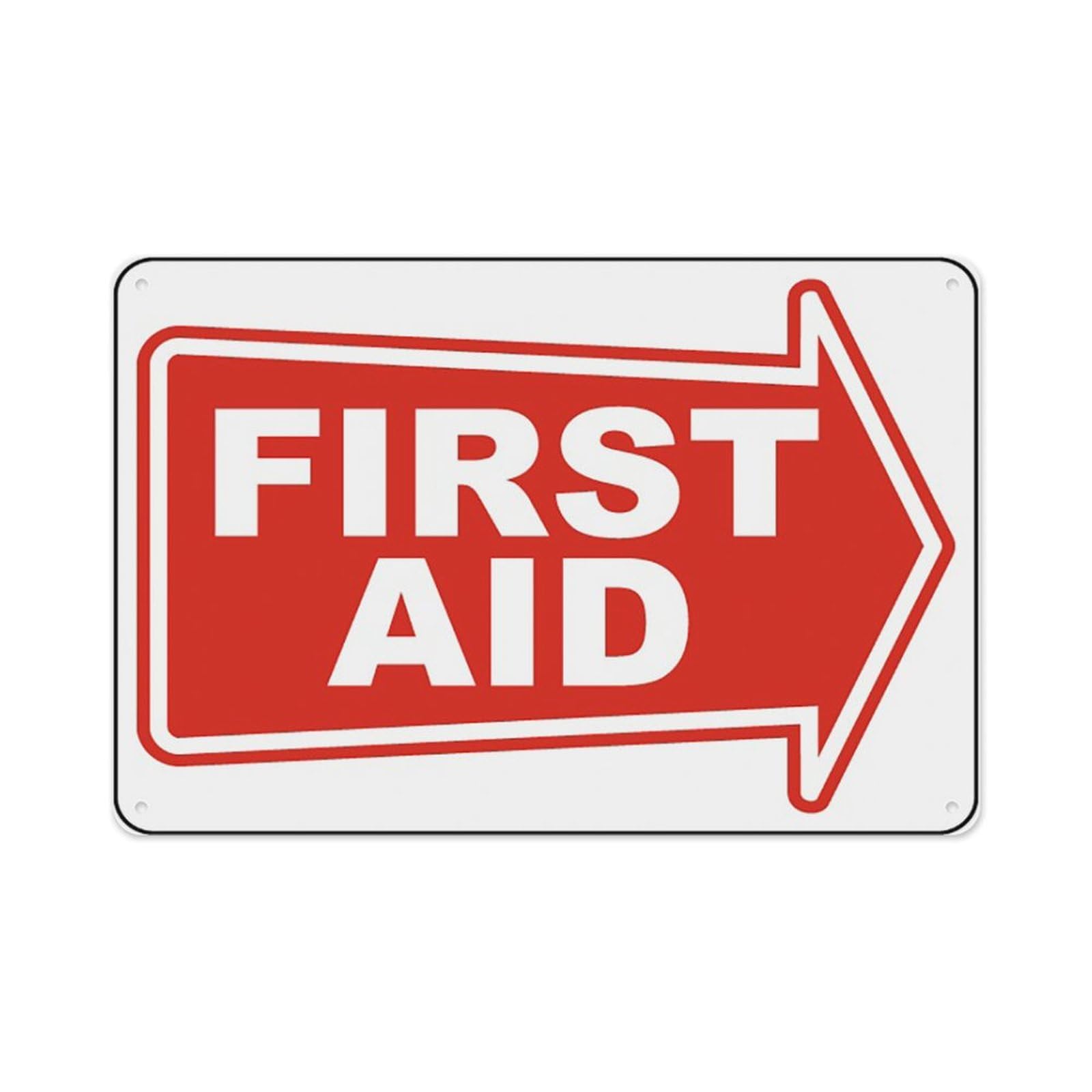 peiyeety Directional First Aid Sign Aluminum Tin Warning Signs For Home Outdoor Garden 8X12 Inches