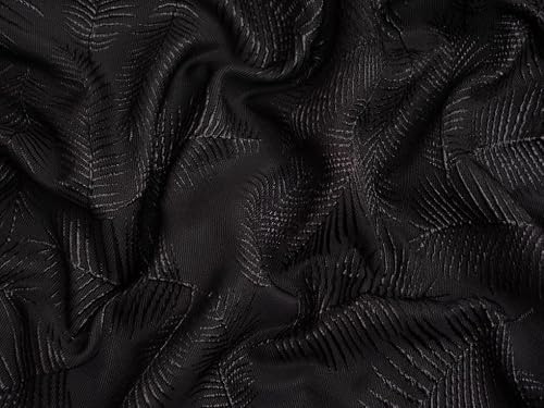 Minerva Core Range Black Astrid Textured Woven Brocade Fabric for Dressmaking - 155cm Wide - per metre