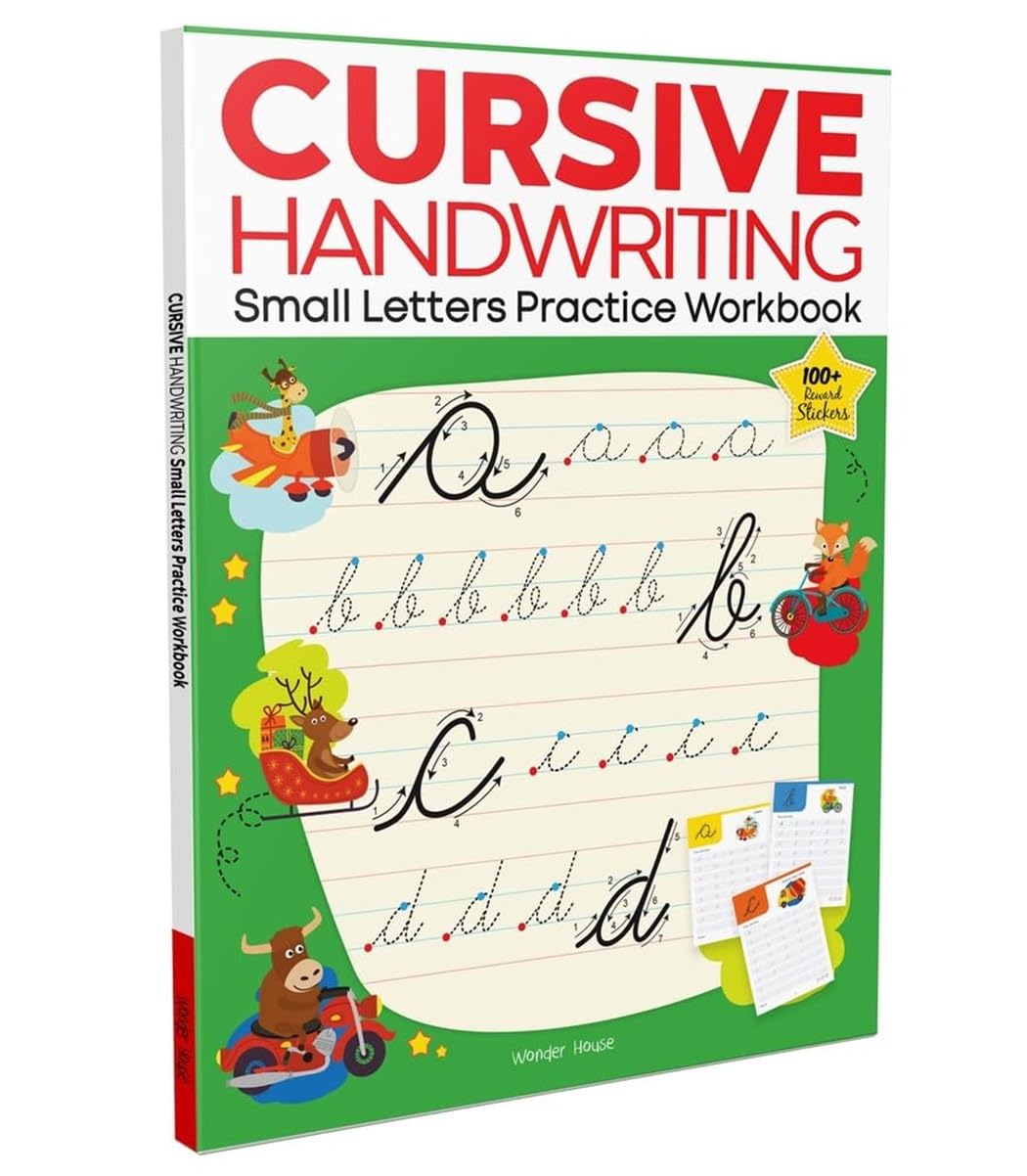 Cursive Handwriting – Small Letters: Practice Workbook for Children Develop Writing Fluency & Confidence | Step-by-Step Letter Formation with Tracing Practice | Improve Fine Motor Skills & Handwriting Style | Ages 5–8 | 2.5 Hours of Focused Writing Practice