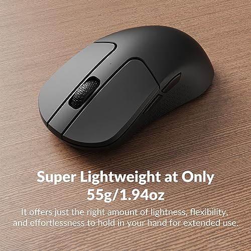 Image of Keychron M3 Mini Wireless Optical Mouse, Bluetooth 5.1 /2.4 GHz /Wired Gaming Mouse, Programmable PixArt 3395 Sensor with up to 26,000 DPI / 650 IPS, Lightweight Ergonomic for Windows Mac Linux - Black