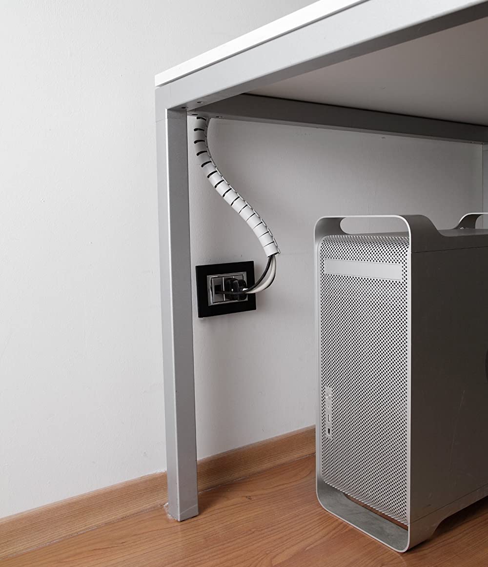 Techly 108774 Guaina Raccoglicavi Diametro 20mm a Spirale 30m Grigio Grigio Chiaro