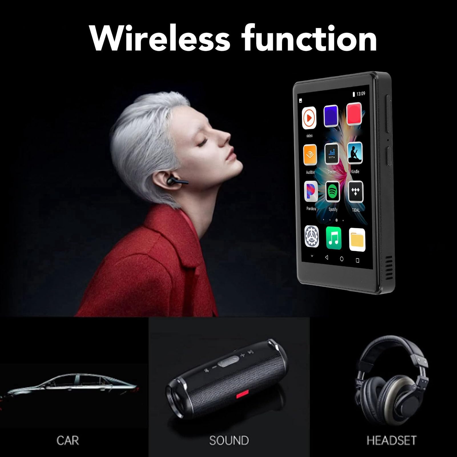 Cuifati Lettore MP3 Touch Screen 4,0 Pollici con Bluetooth e WiFi, per