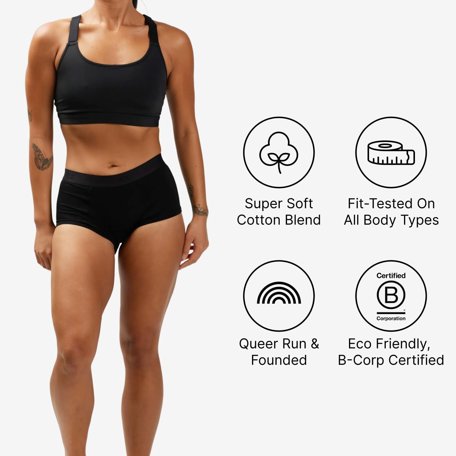 TomboyX Boy Short Underwear for Women, Cotton Blend, Full Coverage Boy Shorts, Comfortable Boxer Briefs Panties - Image 3