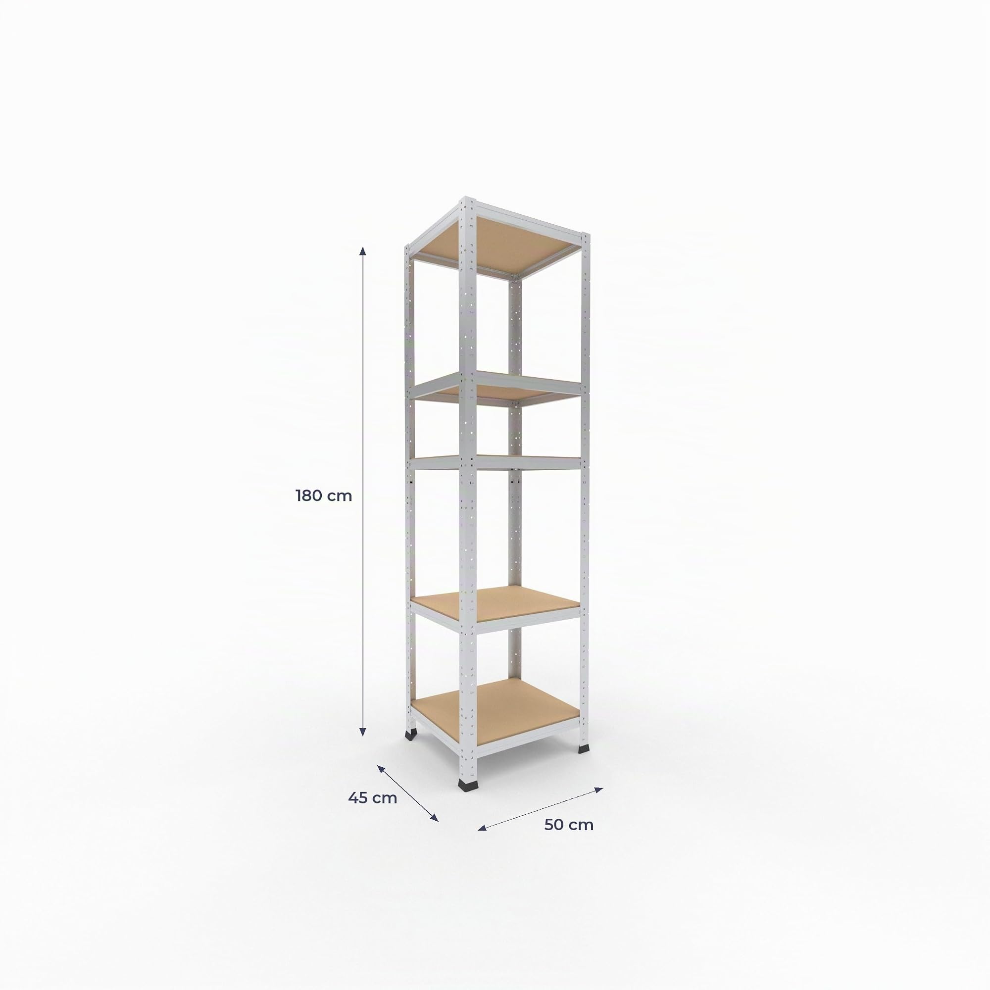 shelfplaza® 180x50x45cm HOME Scaffale metallo per carichi pesanti zincato con 5 ripiani con 175kg capacità di carico/Scaffali in metallo per garage come scaffali per ripostiglio o officina