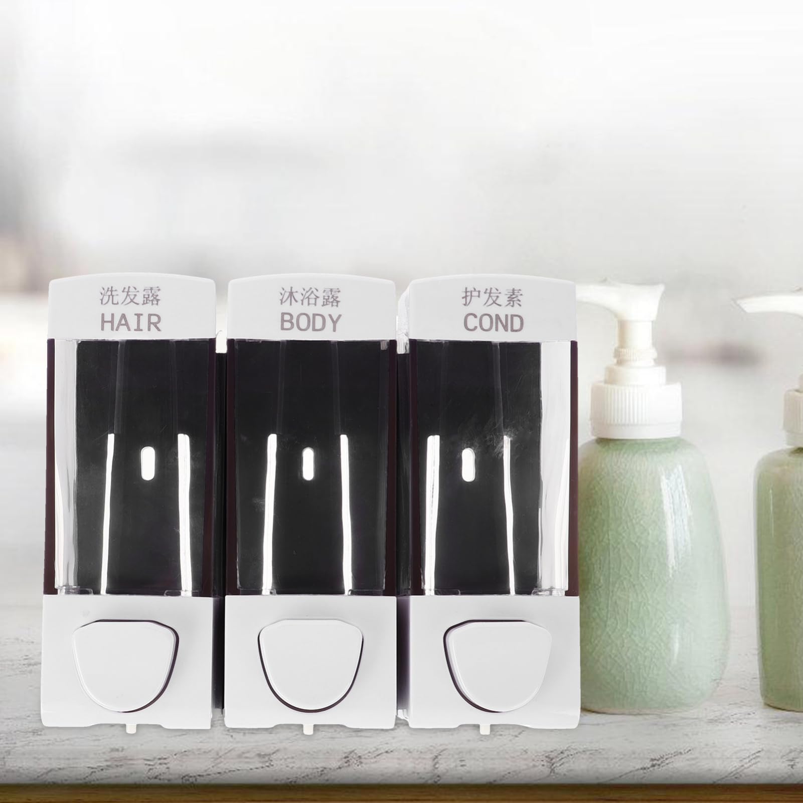 Shampoo Spender mit 3 Kammern 1050ml ABS Wandmontage