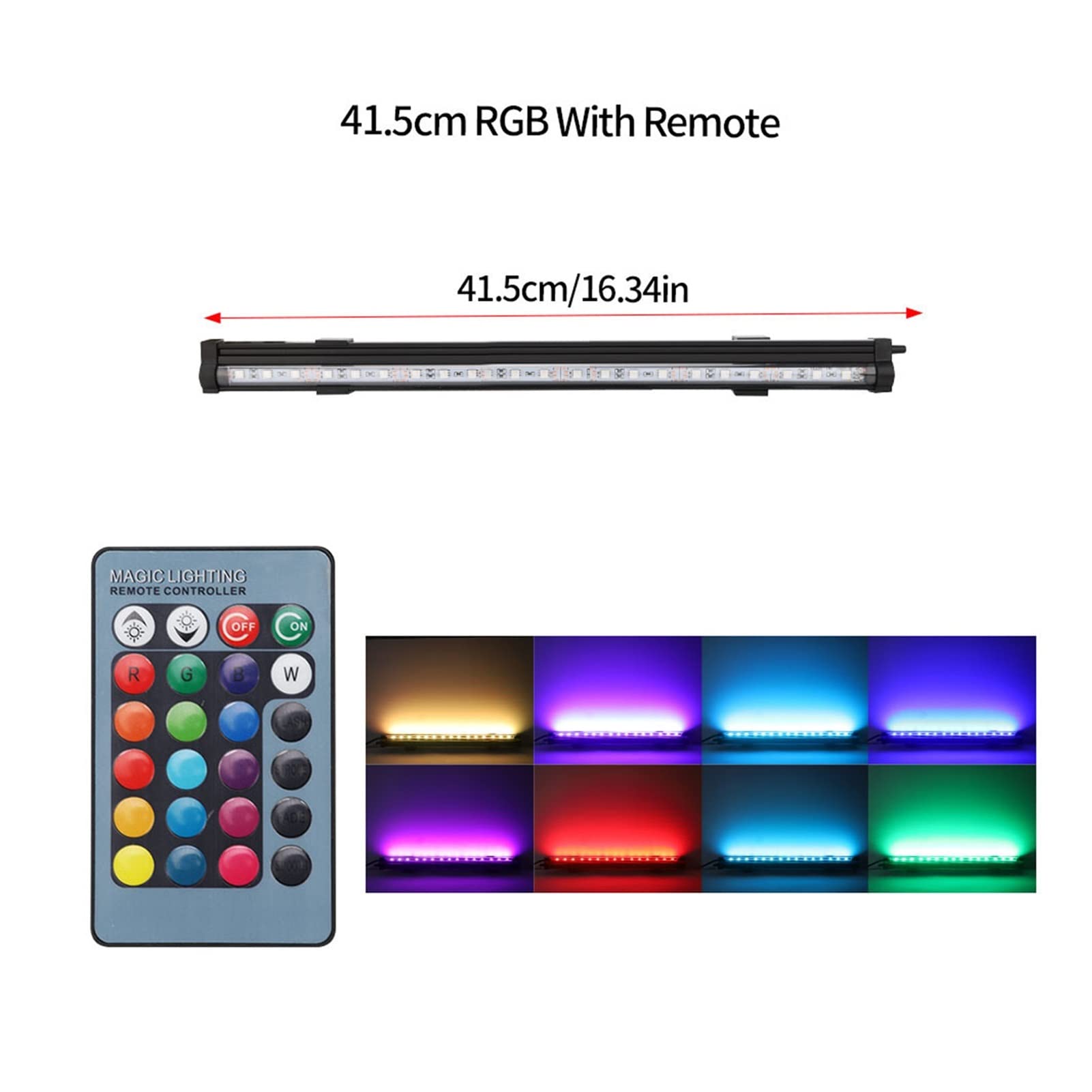Luz de Acuario Lámpara de Control Remoto RGB para Plantas 20-58cm Lámpara de Burbuja de Aire LED Luz de Planta Acuática para Tanque de Peces (Color : SZD-A20RM)