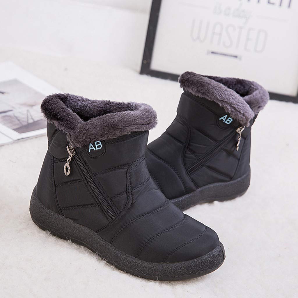 Bottes d'hiver pour femme - Imperméables - Doublées - Bottes de neige - Chaudes et confortables - Pour l'extérieur - Antidérapantes - Résistantes à l'usure