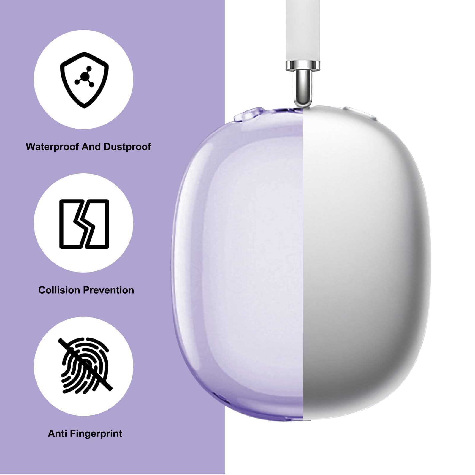 Amazon.com: MOLOPPO Transparent Purple Case for AirPods Max 2/1