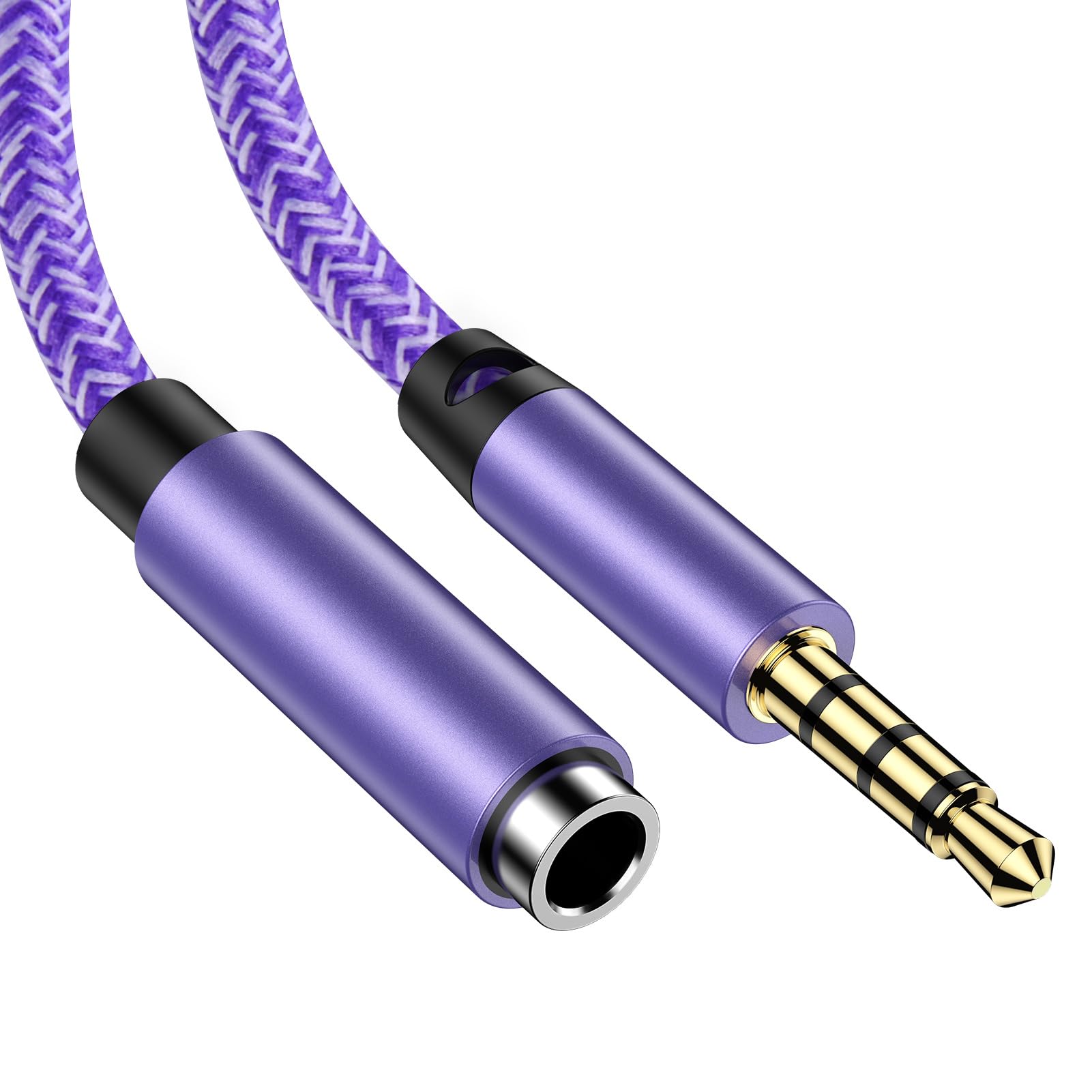 Headphone Extension Cable 6ft 3.5mm Extension Gold Plated Hi-Fi Aux Extension Cable Audio Stereo Jack Male to Female TRRS Cord Extender for Home/Car Stereos Headphone Media Players Tablets Smartphones