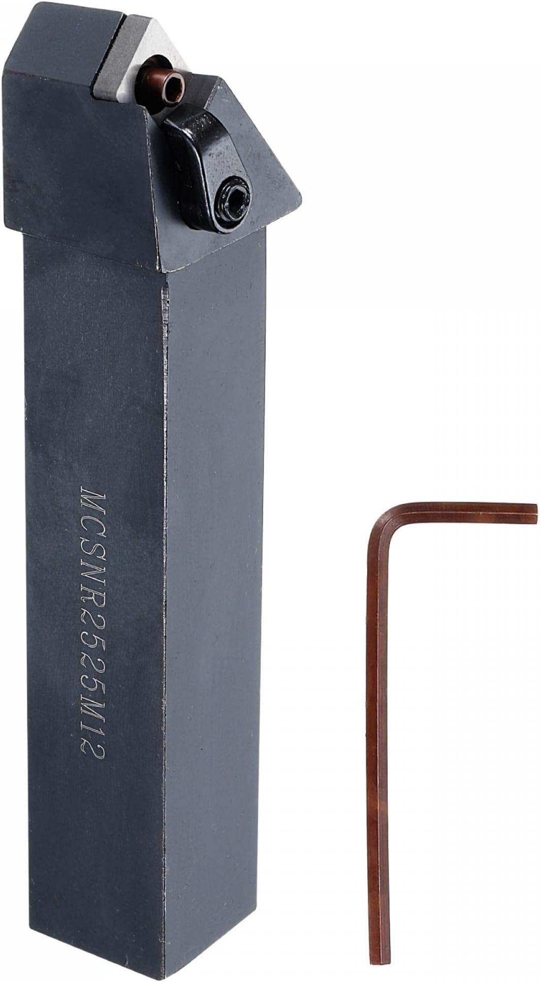 sourcing map Indexable CNC Lathe Turning Tool Holder, 45° MCSNR2525M12 15/16" Shank 40CrMo-42CrMo Steel Carbide Turning Tool Holder for Turning Grooving Threading