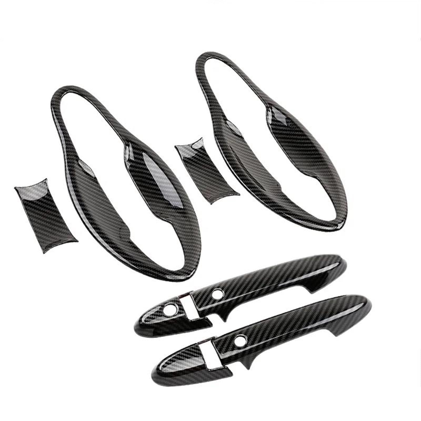 TRFBD Decorative Cover Carbon Fiber Chrome Car Door Handle Cover Trim Styling Decoration Accessories for HR-V for VEZEL 2014-2021(Handle Bowl 2 Button)