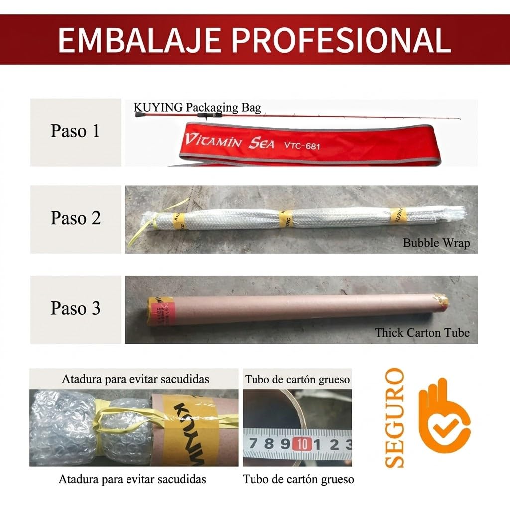 KUYING Caña de Pesca Slow Jigging Carbono 2,04 m Casting Fuji Anillas y Portacarretes para Mar Río Lago Alta Sensibilidad VTC682