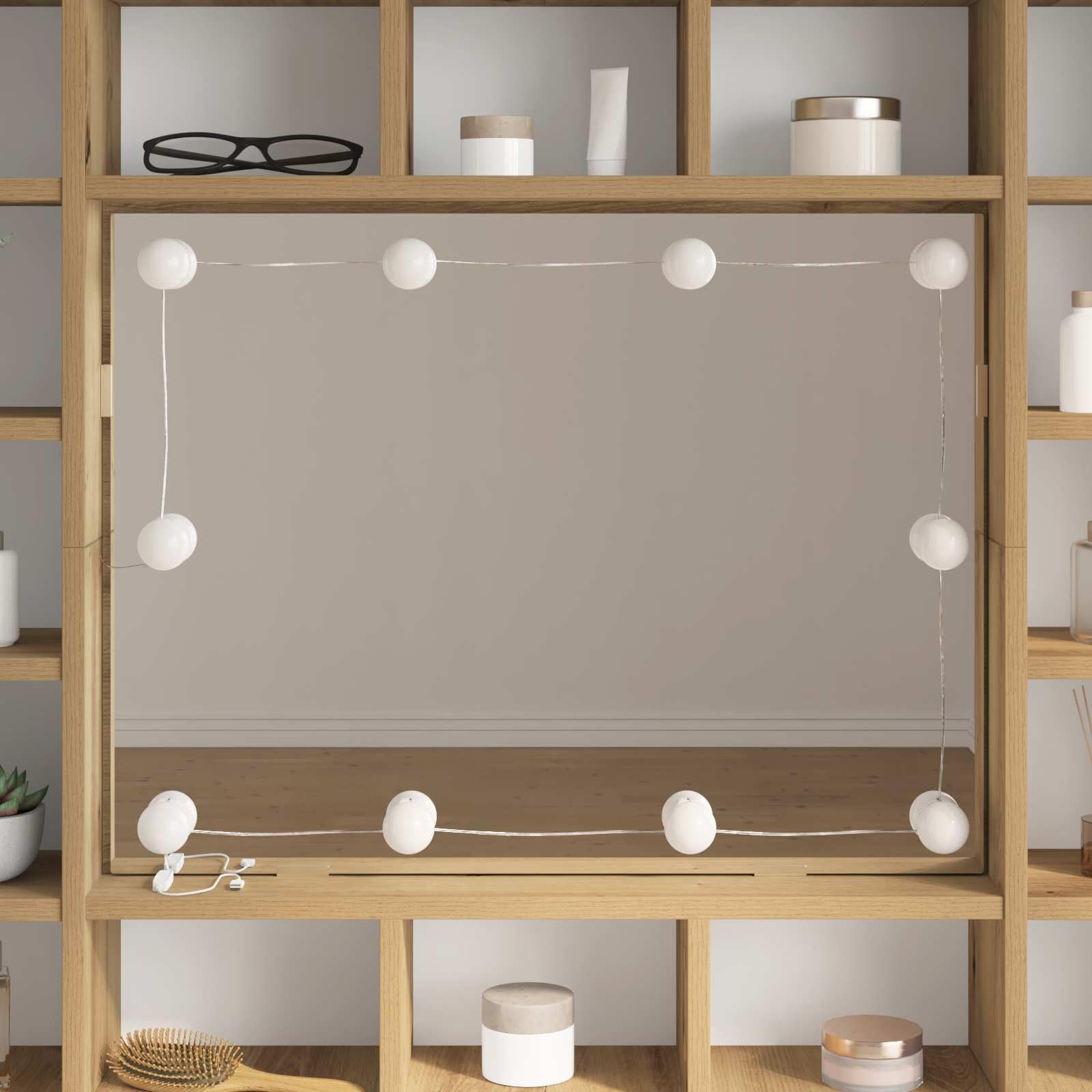 12er LED Spiegelleuchten Set für Schminktisch, Schminklicht für Make-up, USB Stromversorgung, Dimmbare Kosmetikspiegel Beleuchtung, Weiß
