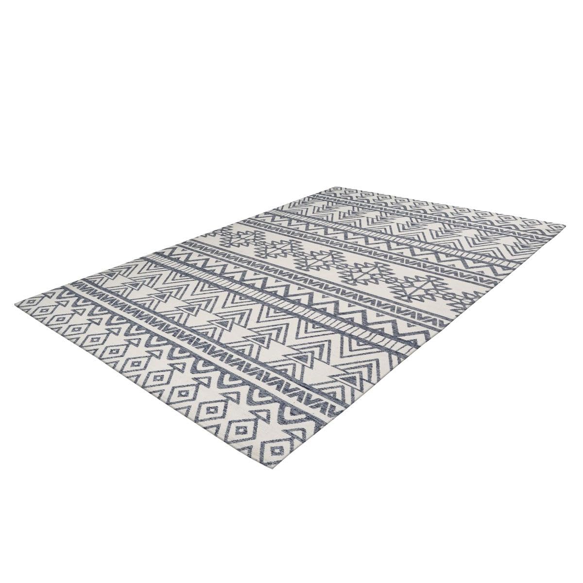 Paris Prix Tapis d'Extérieur Ethnique Yoga Anthracite & Ivoire 80 x 150 cm