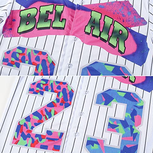 Camiseta Bel Air Baseball Jersey, ropa hip hop de los 90 para hombres y mujeres, camiseta de manga corta para fiesta miniatura 4