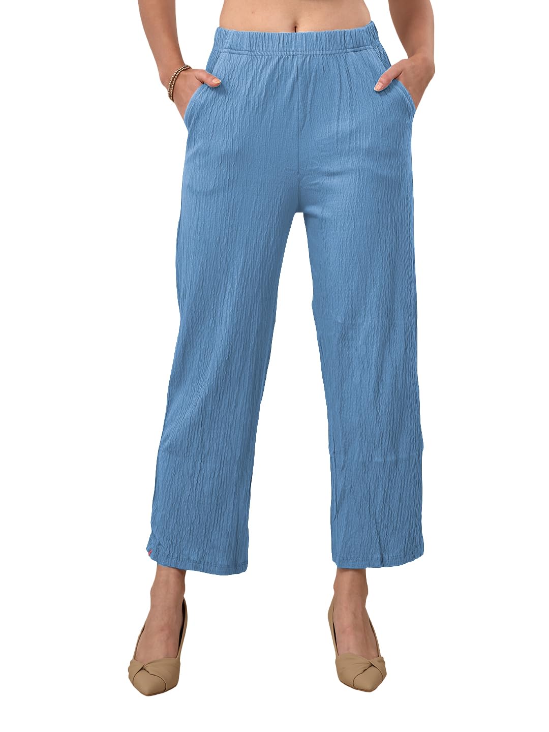 Ankle Length Crushed Palazzo for Women-image-29