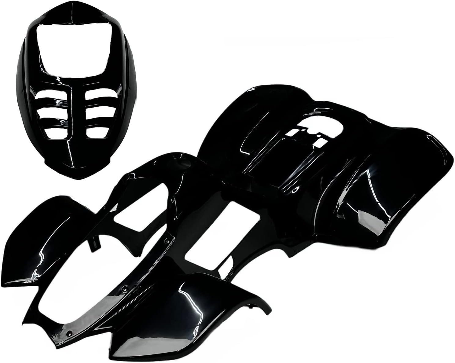 1-Piece Body Plastic Fender for IceBear Coolster 3050 Taotao Chinese Peace SunL MotoTec Kids ATV Quad 110cc (Black)