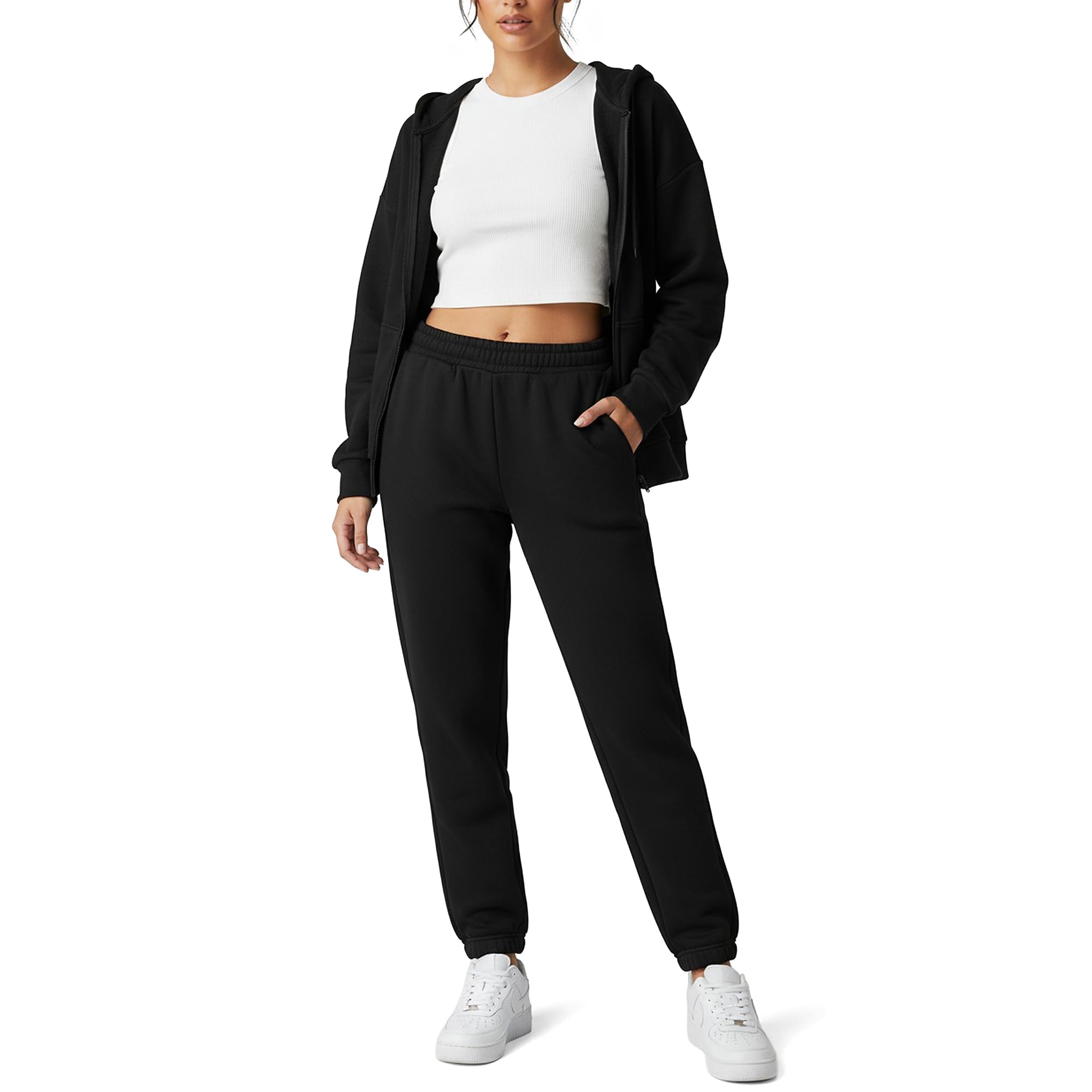 Smith & Solo Jogginghose Damen – Baumwolle Frauen Winter Sporthose, Laufhosen Fitness High Waist, Sweatpants Freizeithose Lang, Jogging Hose Trainingshose
