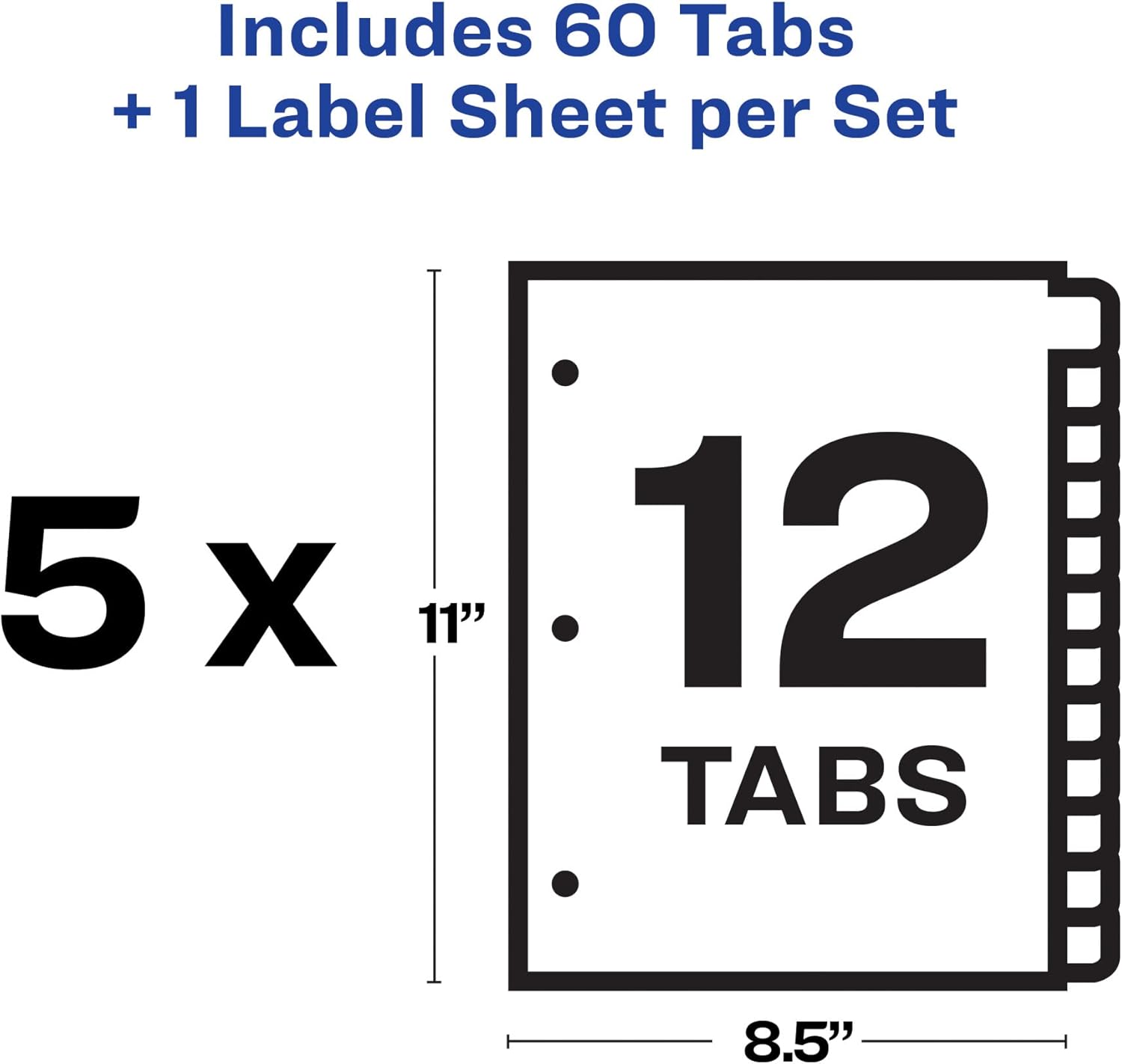 Amazon.com : Avery 12 Tab Dividers for 3 Ring Binder, Easy ...
